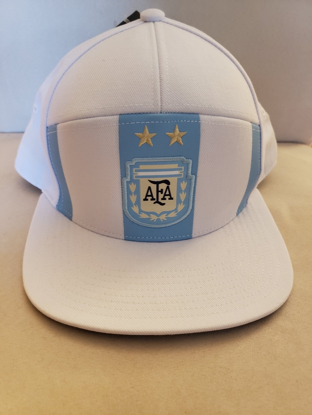 adidas White and Light Blue Men's Snapback with Crest AFA ARGENTINA